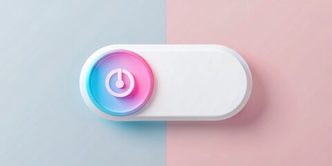Abstract Pastel Toggle Switch with Power Button Icon