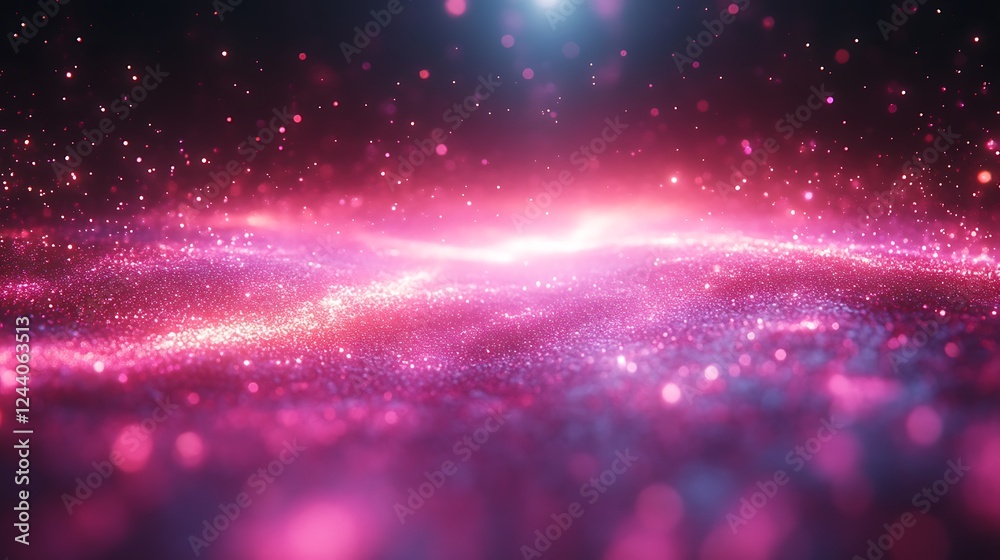 Poster Pink Glitter Wave Abstract Background Image