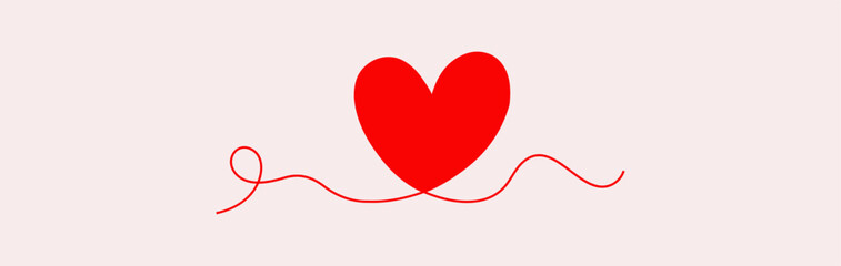 Valentine's Day Heart Love, vector illustration minimalism design of love sign. Romantic relationship concept for wedding and Valentine's day 