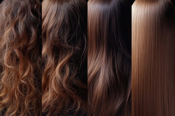 Obraz premium A group of women admiring themselves in front of a mirror, all with long hair