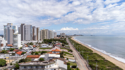 drone view from piçarras beach santa catarina
