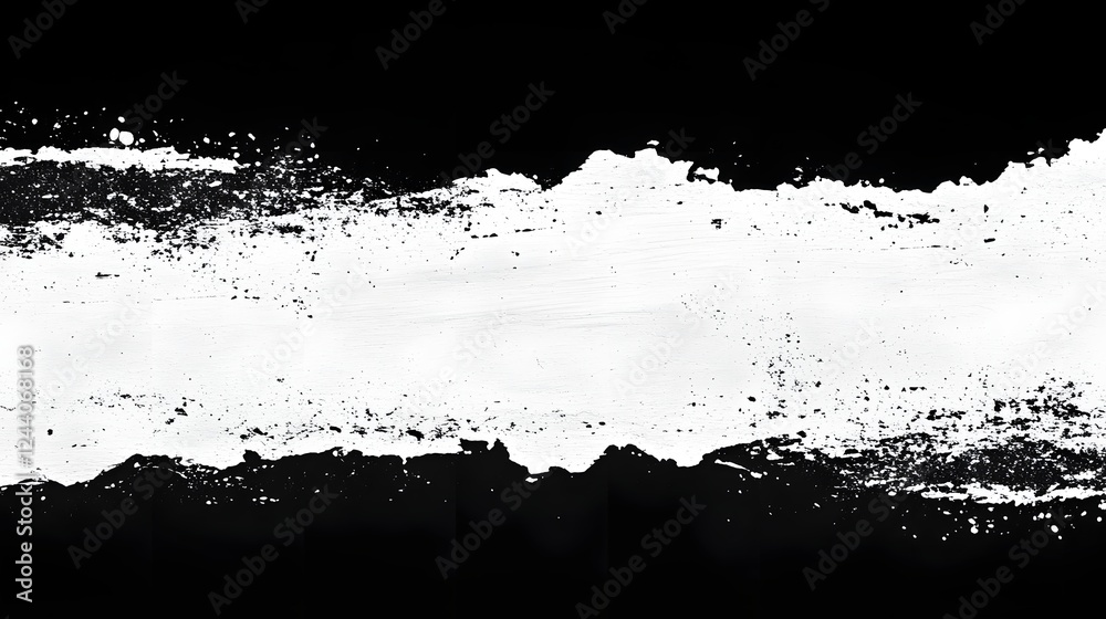 Poster dramatic abstract monochrome textured background with flowing brush strokes and blots