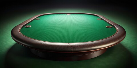 Upscale Oval Gaming Table with Rich Wood Accents and Luxurious Green Felt