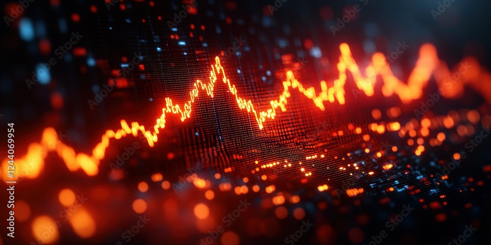 Aufkleber vibrant abstract display of pulsating sound waves on a dark background with a digital glow effect