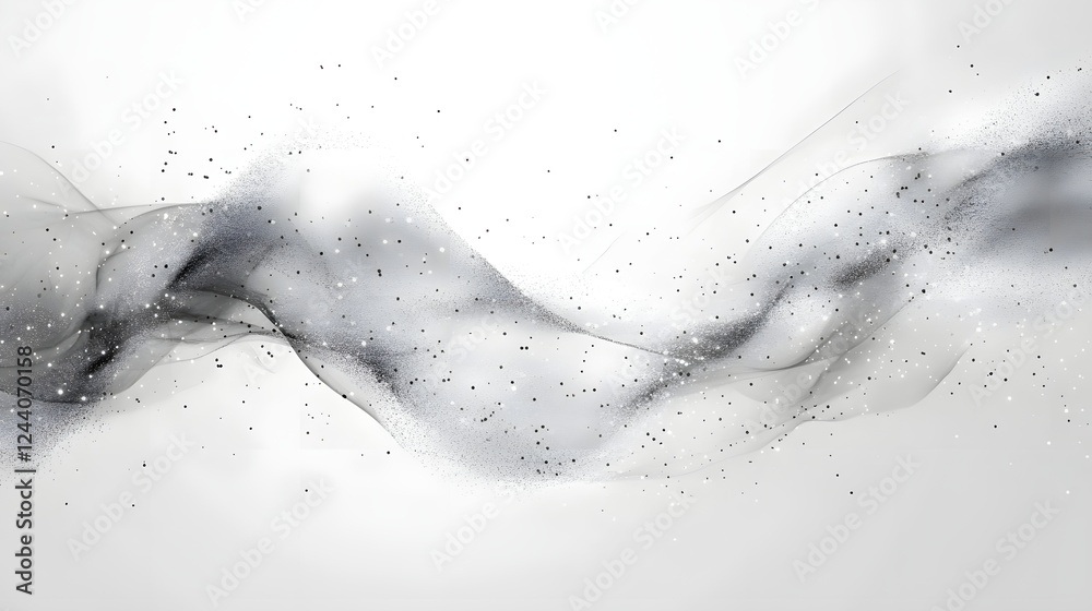 Aufkleber Ethereal Undulations Captivating fluid movements and abstract shapes in a minimalist monochromatic composition that evokes a sense of serene contemplation and transcendental energy