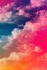 Obraz premium An artistic portrayal of clouds during a sunset, blending vivid colors that evoke emotion and tranquility.