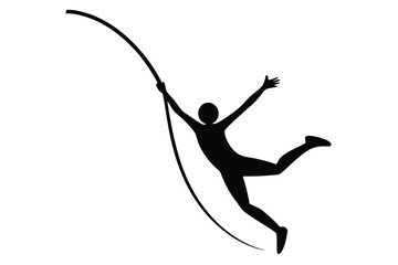 silhouette vector
illustration of A Bungee Jumping icon on white background