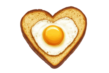 heart shaped toast with egg Transparent PNG