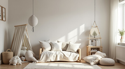 Children's room interior in Scandinavian style