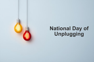 Minimalist Design with Colorful Light Bulbs for National Day of Unplugging