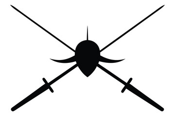 silhouette vector
illustration of A Fencing Sword icon on white background