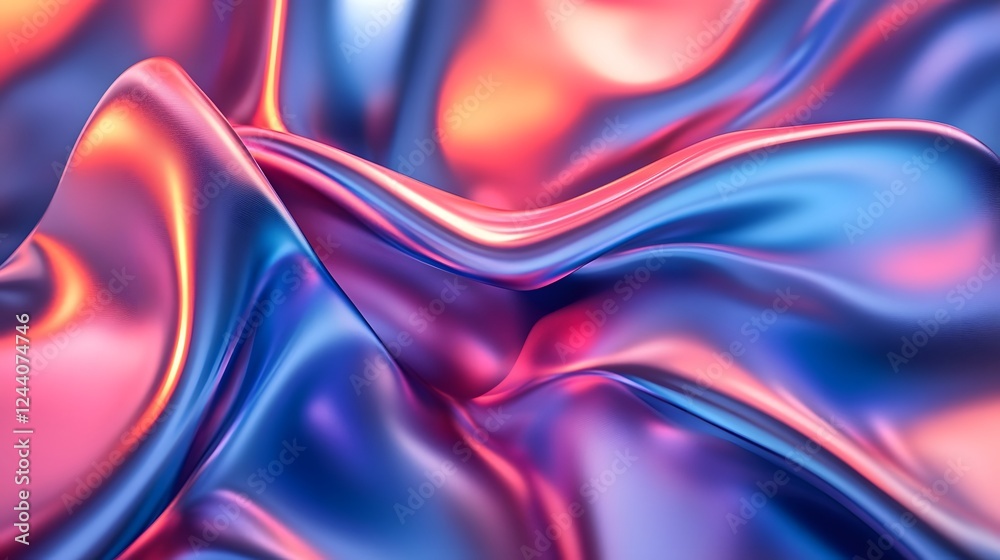 Aufkleber Mesmerizing Fluid Waves of Vibrant Digital Captivating Abstract Composition Showcasing Dynamic Colorful Motifs Woven Together in a Seamless Dreamlike Tapestry of Visual Enchantment
