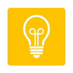 ikona białej żarówki na żółtym tle