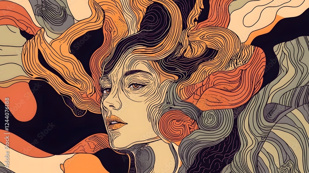 Aufkleber mesmerizing swirls of fiery imagination captivating digital art