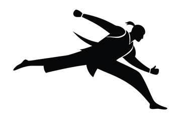 silhouette vector
illustration of A Judo Throw icon on white background