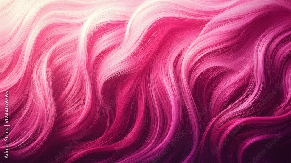 Aufkleber Mesmerizing Waves of Vibrant Pink Gradient Swirls and Curves in Captivating Abstract Digital Art Design  Visually striking aesthetically pleasing and eye catching abstract background with a fluid