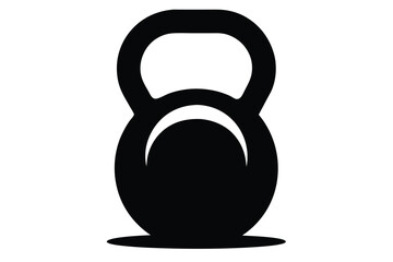 silhouette vector
illustration of A Kettlebell icon on white background