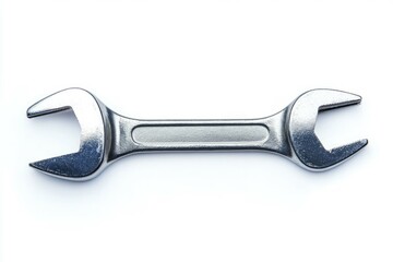 Metallic double-ended wrench on white background. Neural network AI generated