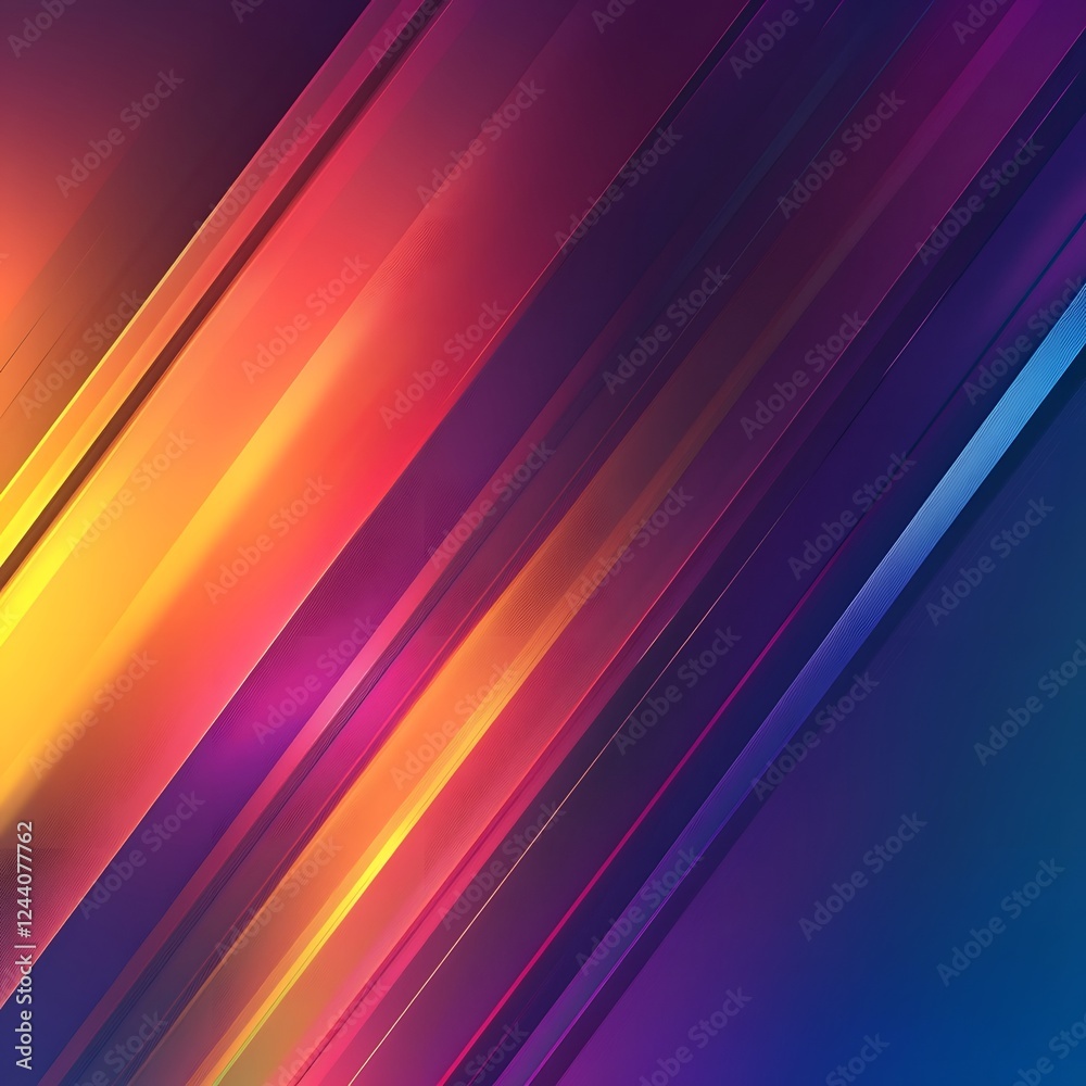 Poster Vibrant abstract motion background with dynamic gradient pattern and geometric lines  Colorful digital art design with bright vivid light and technology inspired elements