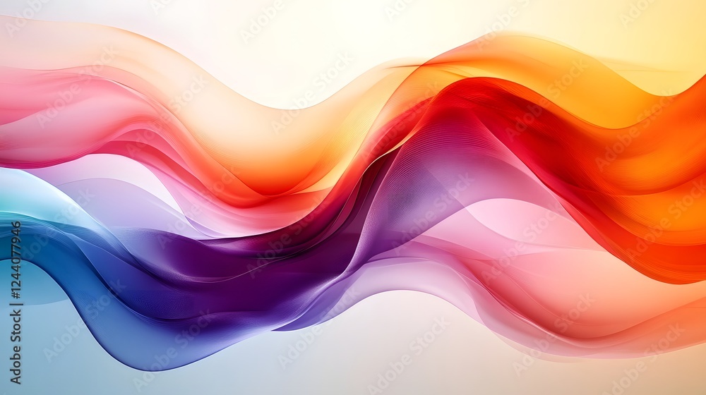 Poster Vibrant and Captivating Abstract Background with Flowing Fluid Waves in Mesmerizing Colorful Gradients and Smooth Curving Shapes Ideal for Digital Art Design and Wallpaper