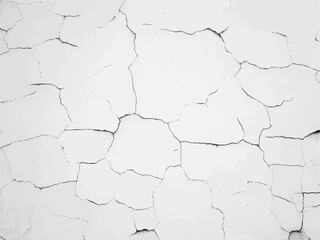 Distressed background with old wall cracks. Aged paint or concrete texture for dirty urban look. Grunge monochrome vector background