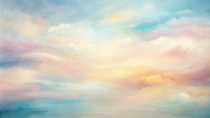 Obraz premium Dreamlike Pastel Sky Serene Cloudscape Artwork for Design and Decoration