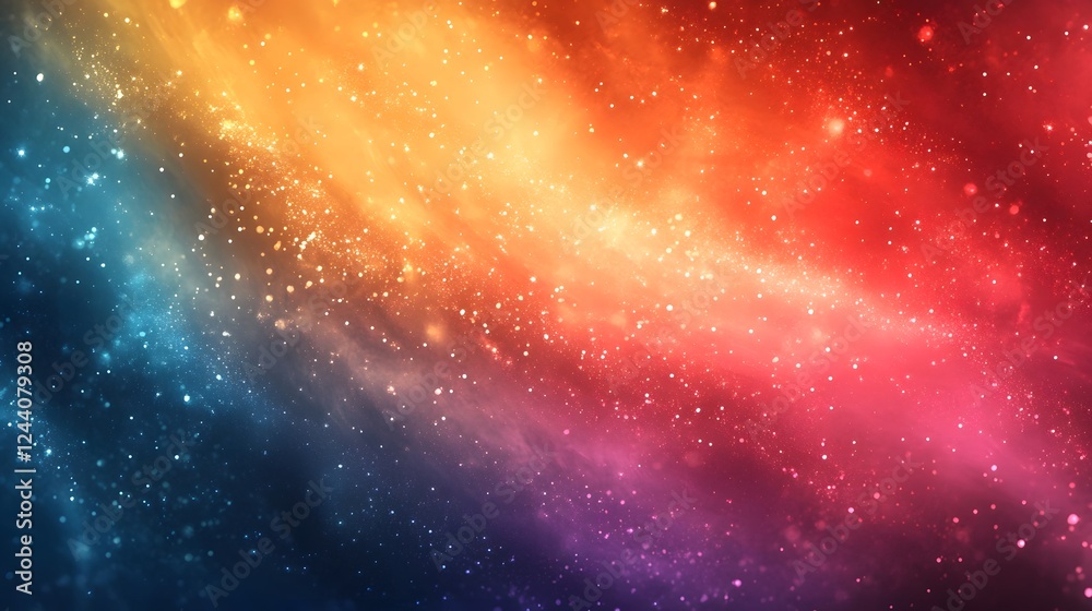 Aufkleber Vibrant Cosmic Nebula   Glowing Galactic Panorama of Luminous Stars and Celestial Wonders  Abstract space background with colorful cosmic clouds shimmering galaxies and a dreamlike