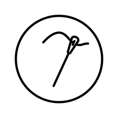 Set of icons of needle with thread. needle icon isolated on white background. Tailor sign template. Vector isolated illustration