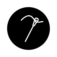 Set of icons of needle with thread. needle icon isolated on white background. Tailor sign template. Vector isolated illustration