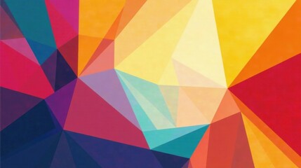 Obraz premium Vibrant Abstract Polygonal Design Featuring a Spectrum of Warm and Cool Hues