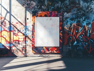 Oversized Graffiti-Covered Wall Poster Mockup with Bold Street Art Concept