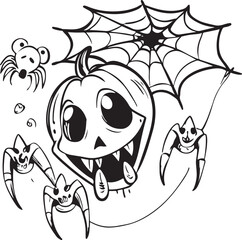 spider web silhouette vector designs