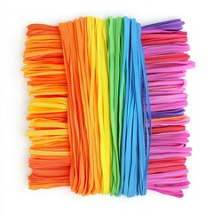 Colorful Variety of Zippers Arranged in a Rainbow Pattern