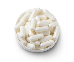 Capsules dietary supplement isolated on a transparent background