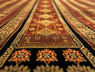 Golden ornament Thai silk fabric asian pattern background