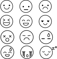 set of simple emoji icon. Range to assess the emotions of your content. Feedback in form of emotions. User experience. Customer feedback. Excellent, good, normal, bad, awful. 