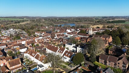 Obraz premium Alresford Market Town Hampshire UK establishing aerial shot