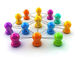 Fototapeta premium Internet Communication Web in a 3D Perspective