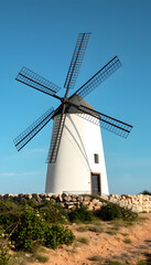 windmill, dinamic scene. with white shades