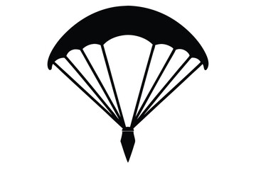black parachute on a white background