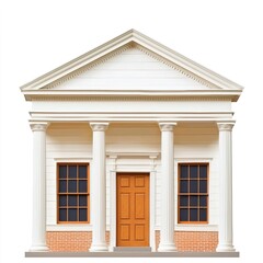 Obraz premium Classical Architecture Model with Decorative Columns and Windows