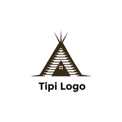 Fototapeta premium Tipi Logo: Native American Inspired Vector Logo Design