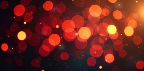 Warm gold and red bokeh lights, festive sparkle , backdrop, gold