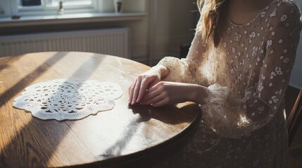 Enjoying cozy knitting and crochet sessions while crafting a delicate lace doily in natural daylight during National Craft Month