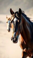 Fototapeta premium horses are fast, smooth light. with white shades