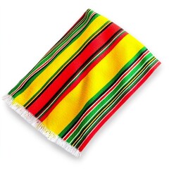 Colorful Blanket with Striped Pattern in Bright Red Yellow Green
