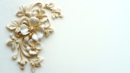 Fototapeta premium Elegant Floral Design Relief Wall Art