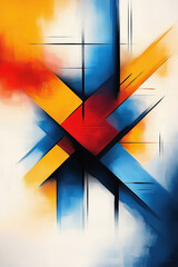 Fototapeta premium Abstract art - Digital painting done with warm and cold colors