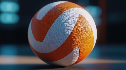 Close-up shot of a basketball ball on a table, ideal for sports or educational use