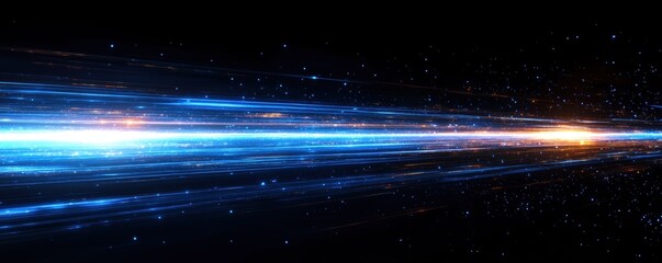 Obraz premium Futuristic light speed motion with starry background for sci-fi themes